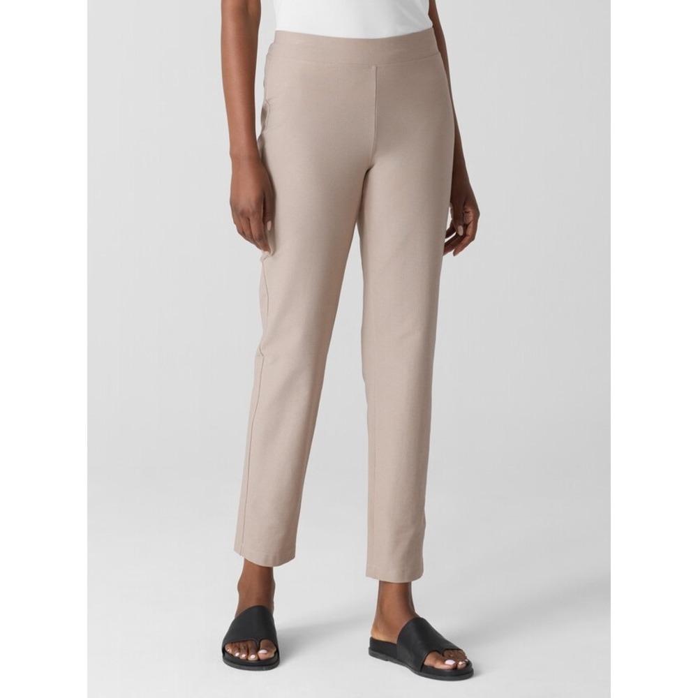 Eileen Fisher High Waisted Tapered Ankle Pants Wheat Beige Medium New With Tags
